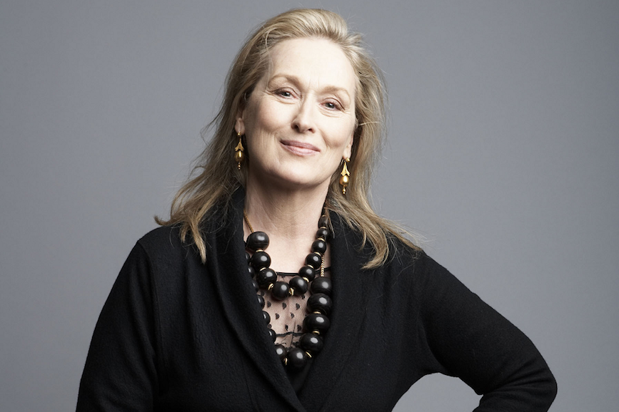 Meryl Streep sfondo grigio