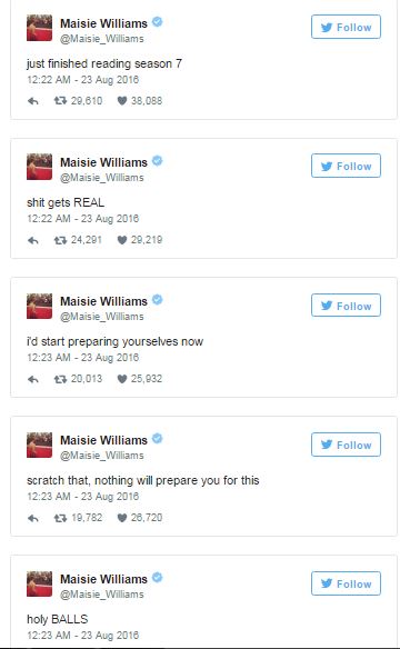 maisie williams tweet