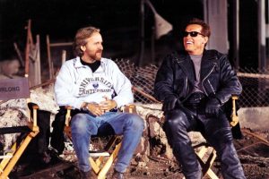 James Cameron con Arnold Schwarznegger