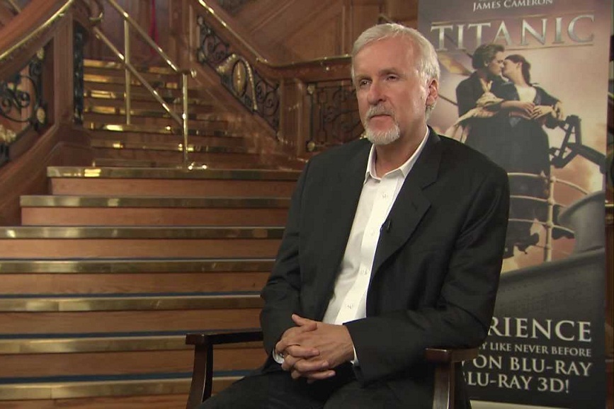 james cameron sulla scala del titanic