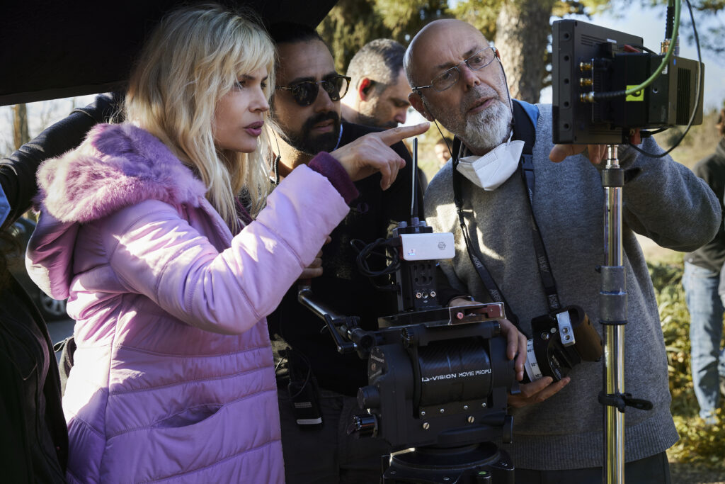 L’attrice sul set di “Felicità"